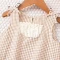 thumbnail image 5 of Little Girls Summer Plaid Dress Sleeveless Ruffle Aline Dress Lace Trim Casual Cute Toddler Clothes Khaki, 4 Years, 5 of 7