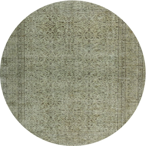 Ahgly Company Indoor Round Traditional Sage Green Persian Area Rugs, 3' Round