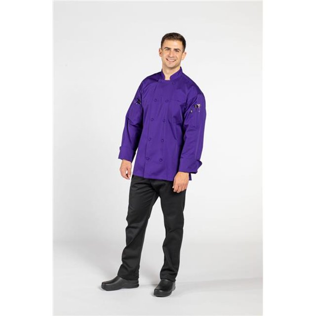 Uncommon Threads 0706-8305 Unisex Pulse Chef Coat, Grape - Extra Large