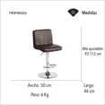 thumbnail image 3 of SET DE 2 BANCOS PARA BARRA HOMEASY con respaldo cuadrado COLOR café, 3 of 6