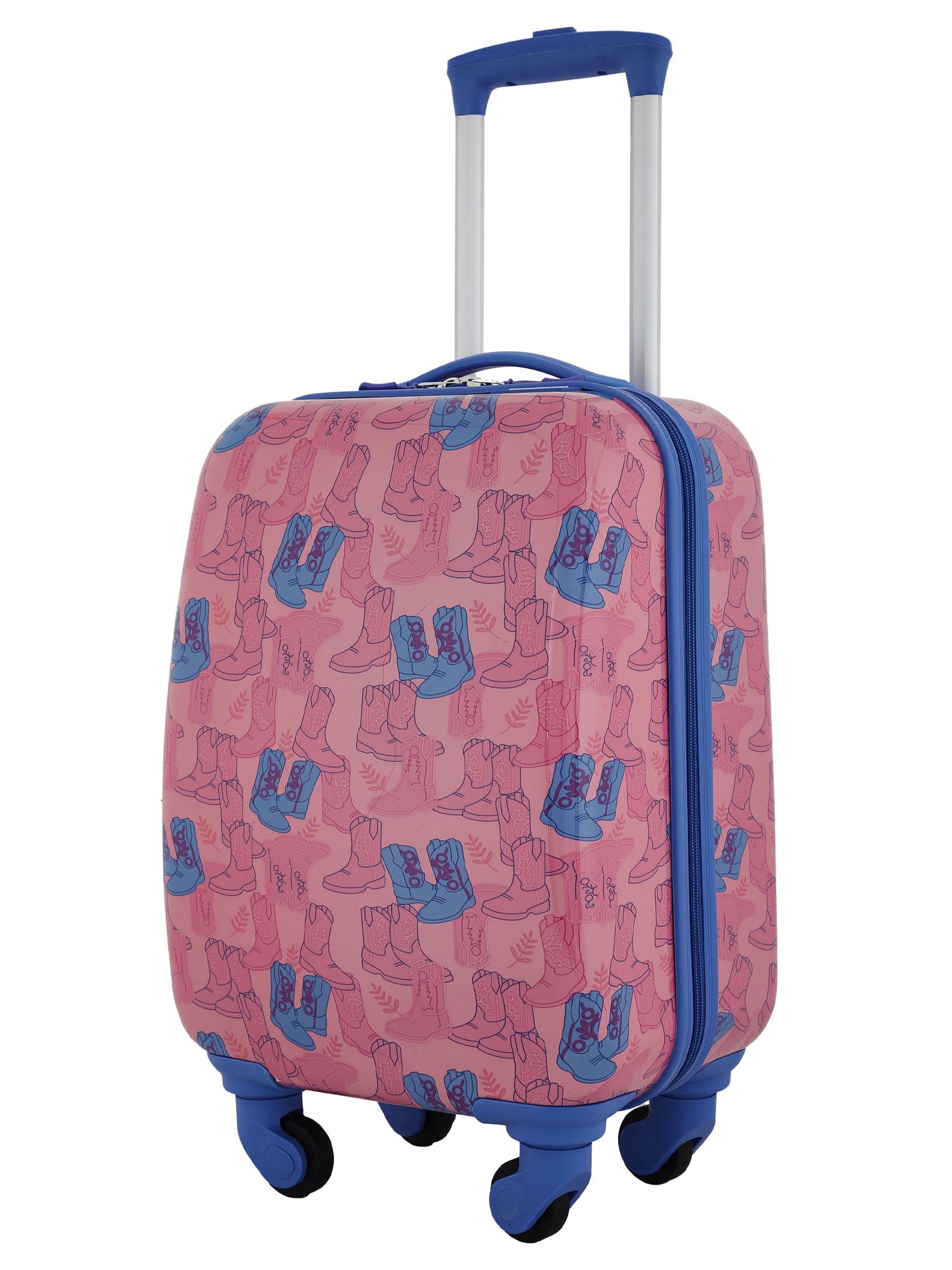 Wrangler Cowgirl Kid's 2 Piece Hard Side 4-Wheel Rolling Carry-on Luggage Set