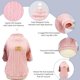 thumbnail image 3 of Suéter para perro de 2 piezas, prendas de punto de ochos para clima frío, ropa cálida gruesa de cuello alto clásica (azul cielo + rosa), 3 of 6