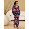 thumbnail image 4 of Pijamas navideños con capucha para niños, Onesies de franela, disfraces de invierno para niñas, estampado azul marino, Jumpusit, 4 of 4