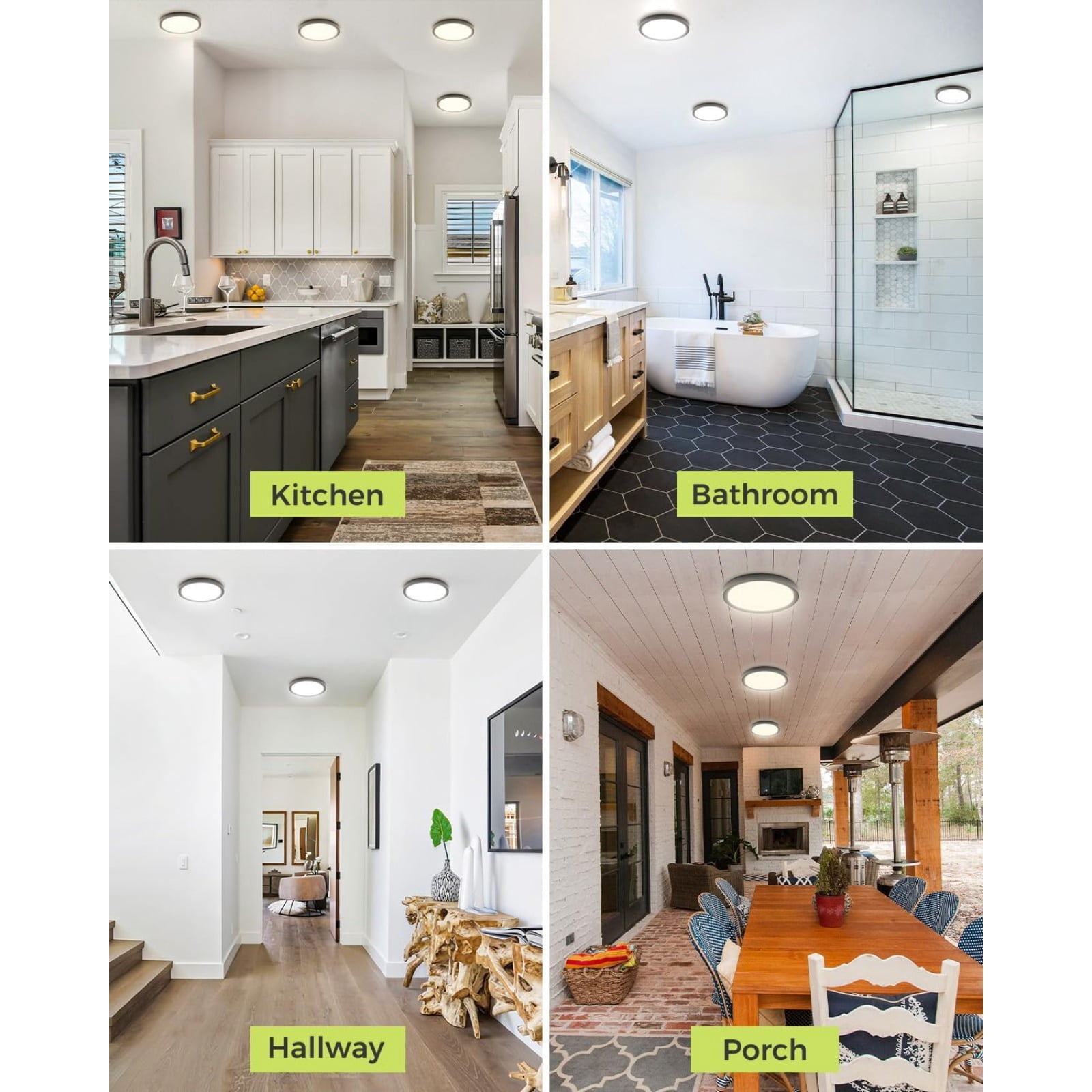 Flush Mount Ceiling Light, 7.5 Inch Ultra Thin Round LED, 100W Equivalent with 3 Color Temperatures for Living Room, Bedroom, Kitchen