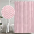 thumbnail image 4 of Pink Geometric Shower Curtain Set - Standard 72" x 72" Washable Bathtub Curtain with 12 Hooks, Modern Minimalism Solid Color Striped Waterproof Fabric Stall Shower Curtains for Bathroom Décor, 4 of 6