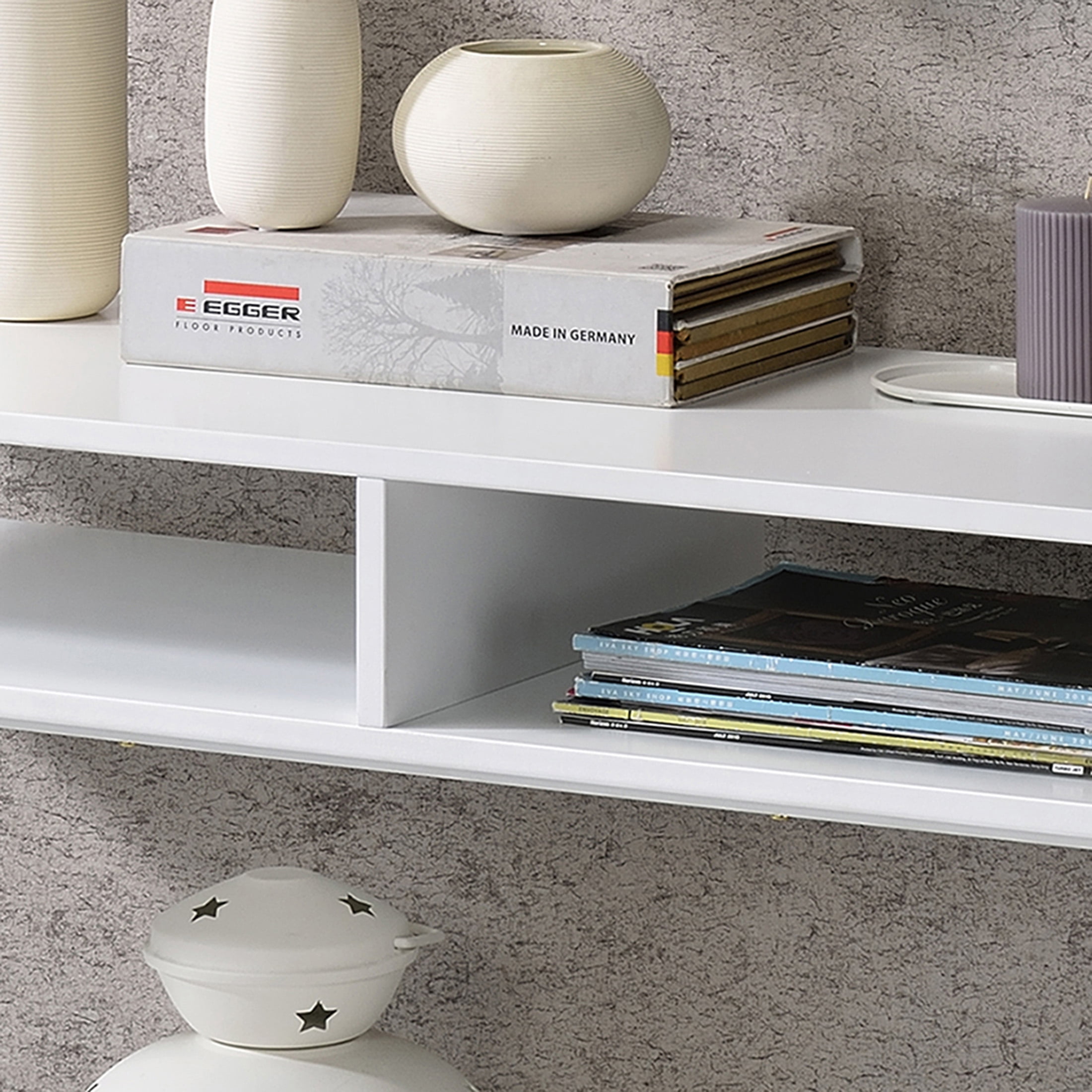 Furniture of America Harper 3-Shelf Console Table, White
