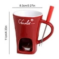 thumbnail image 2 of Chocolate Melting Cup Chocolate Fondue Mug Heating Food Ceramic Mug Daily Kitchen Supplies (Red), 2 of 10