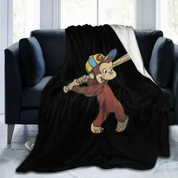 Curious George 13 Plush Throw Blanket Gifts for Fans Girls Boys Women Present Suitable for a variety of settings 40"x30"