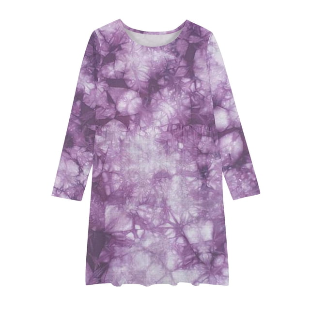 Robe Fille Tout-Petit Manches Longues Col Rond Robe Fille Manches Longues Robe Extensible Ligne A Twirly Skateur Récital Scolaire Camouflage 7-8 Ans
