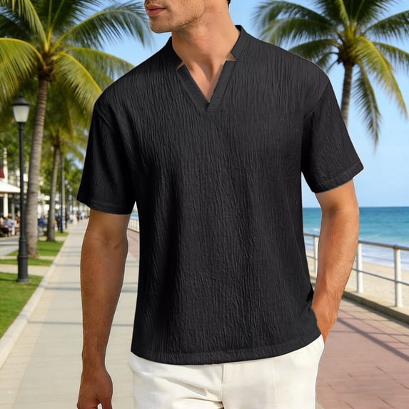sususu T Shirts for Man White , Mens Clothes , Men's Casual Everyday Comfort Lightweight Short Sleeve V-Neck Tee Breathable Loose Fit T-Shirt
