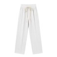 thumbnail image 6 of Ltctricy Ribbed Wide Leg Pants for Women Drawstring Comfy Yoga Pants Casual Loose Elastic Waisted Lounge Pants(White,One Size), 6 of 6