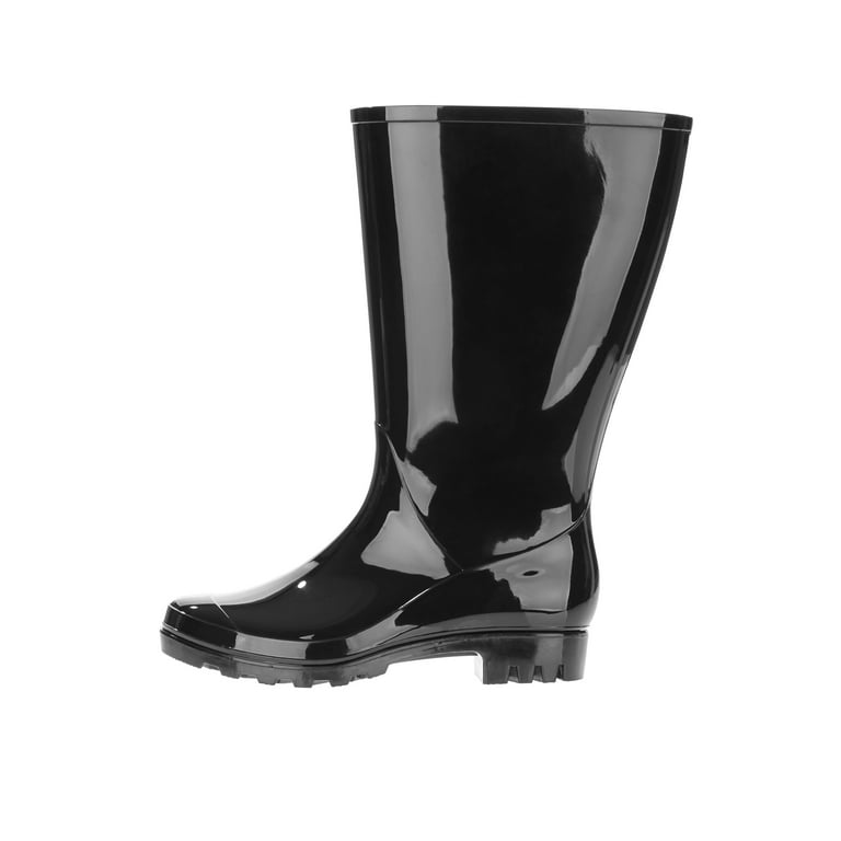 Time and Tru Women s Wide Calf Rain Boots Walmart