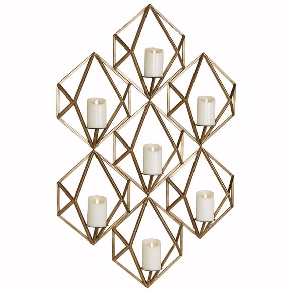 Bright Stars Candelabra Wall Art 31”Wx3.5”Dx46”H Antique Gold