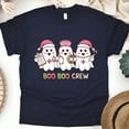thumbnail image 1 of T-shirt d'Infirmière Boo Boo / Tee-Shirt Graphique de Noël avec Fantôme Mignon, Marine, Taille P, 1 of 6
