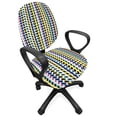 thumbnail image 1 of Geometric Office Chair Slipcover, Abstract Continuous Pattern of Colorful Retro Funky Herringbone Zigzags Print, Protective Stretch Decorative Fabric Cover, Standard Size, Multicolor, by Ambesonne, 1 of 5