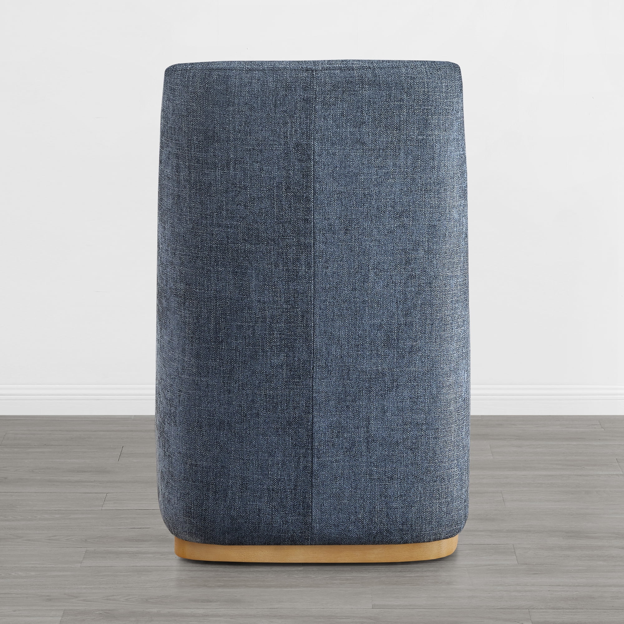 Spruce & Spring Modern Upholstered Dining Chair with Hidden Casters & Wood Base Set of 2, Blue
