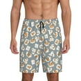 thumbnail image 3 of Lsque White Popcorn Mens Sleep Pajama Shorts,Short Pajama Pants, Cotton Ultra-Soft Knit-Small, 3 of 9