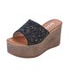 thumbnail image 2 of Sandalias Mujer Tacón inclinado Punta abierta Lentejuelas Zapatillas Cómodas Zapatos de playa Chanclas Wmkox8yii  hj789, 2 of 8
