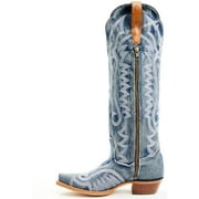 Dan Post Womens Women'S Denim Darlin' Tall Western Boot Snip Toe Blue 9 1/2 M US
