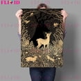 thumbnail image 4 of Póster Artístico Retro de bruja y Luna, cuadro sobre lienzo para pared, decoración para sala de estar sin marco, 4 of 4