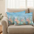 thumbnail image 6 of Outdoor Pillow Covers 20x12 Set of 2, Summer Nautical Waterproof Patio Throw Pillow Covers for Couch Sofa Chair, Coastal Beach Starfish Coral Shell Blue Decorative Pillowcases for Throw Pillows, 6 of 9