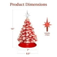 thumbnail image 7 of Best Choice Products 15in Ceramic Christmas Tree, Pre-lit Hand-Painted Holiday Decor w/ 64 Lights - Peppermint w/ Red & White Bulbs, 7 of 7