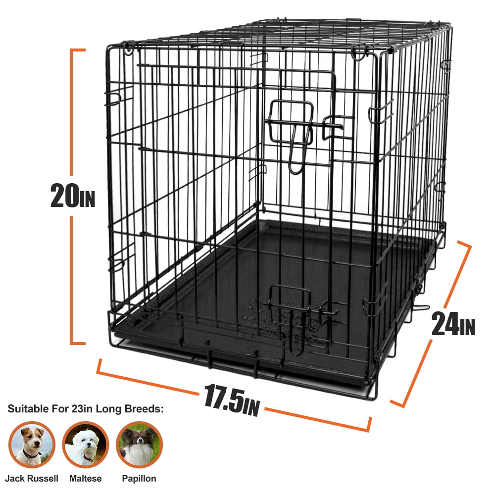 Blue Beagle Easy to Clean 24" Steel Folding Pet Kennel for Small Dogs