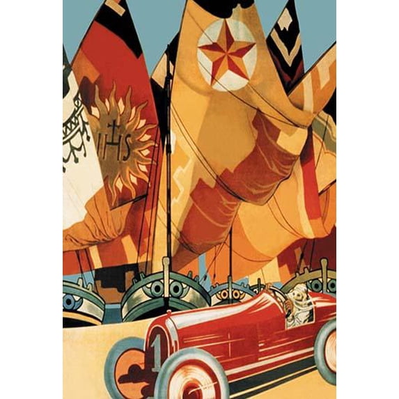 Sailboat and Automobile-Fine Art Canvas Print (20" x 30")
