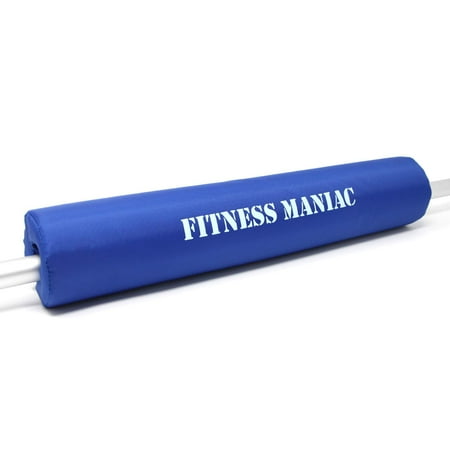 24 Inch Bar - Fitness Maniac Foam Barbell Bar Rest Pad for Squat Weight Lifting Pull Up Back Shoulder Support Blue 15.5 inch