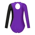 thumbnail image 2 of Zaldita Kids Girls Long Sleeve Shiny Gymnastics Leotard Athletic Ballet Dance Bodysuit Unitard Dancewear Activewear Purple 16, 2 of 7