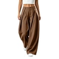 thumbnail image 2 of ClodeEU Women's High Waist Wide Leg Pleated Dress Pants ,Casual Loose Fit Work Trousers ,Women's Plus L, 2 of 7