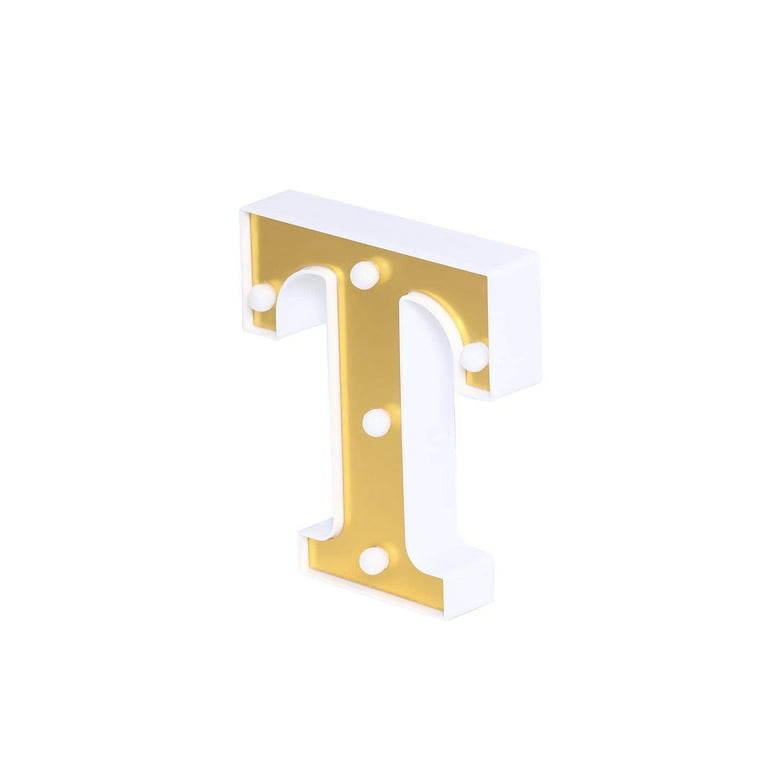 Efavormart 6 inch 3D Gold MARQUEE Letters 5 LED Light Up Letters Warm White LED Letter Lights - &, Silver