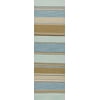 10' x 14' Sandy Tan and Ocean Blue Striped Captiva Flat Weave Wool Area Throw Rug