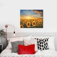thumbnail image 4 of Susaid Beautiful Golden Sunflower Field Pattern Canvas Wall Decor Poster Framed Artwork Decoration for Bedroom Home Office Ready to Hang,Horizontal, 4 of 6
