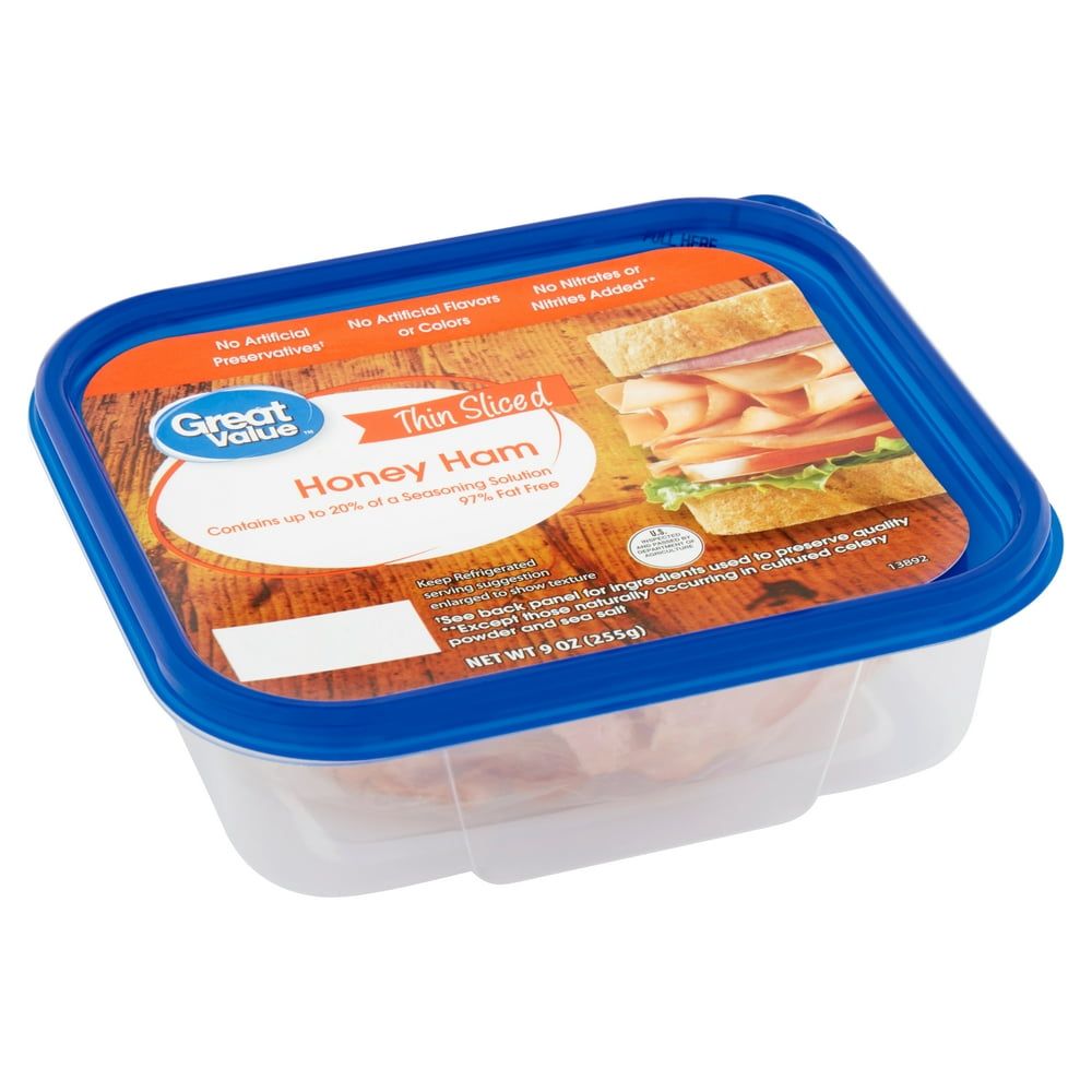Great Value Thin Sliced Honey Ham, 9 oz