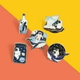thumbnail image 6 of ZILEFSILK 5 Pcs Cute Astronaut Whale Enamel Pins Set Cartoon Brooch for Backpack Jacket Hat Lapel Badges Button Cool Funny Aesthetic, 6 of 7