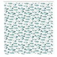 thumbnail image 3 of Ambesonne Fish Shower Curtain, Watercolor Marine Animal, 69"Wx84"L, Teal, 3 of 5