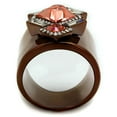 thumbnail image 3 of IP Coffee light Stainless Steel Ring with Top Grade Crystal in Rose for Women Rose Stone Color Style TK2735 Size 10, 3 of 4