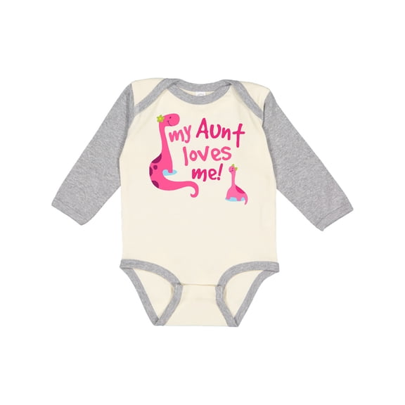 Inktastic My Aunt Loves Me Girls Long Sleeve Baby Bodysuit