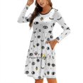 thumbnail image 1 of Robe Évasée Nœud Cœur Mode Grande Taille Robe Ample Yeux Design Graphique Hiraeth North Bilbao, 1 of 5