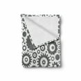 thumbnail image 2 of Steampunk Soft Flannel Fleece Throw Blanket, Gear Cog Engine Wheels Silhouettes Industry Technology Graphic Image Print, Cozy Plush for Indoor and Outdoor Use, 70" x 90", White and Grey, by Ambesonne, 2 of 6