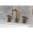 thumbnail image 2 of Kingston Brass KS1413RNK Levante Two-Handle 3-Hole Deck Mount Widespread Bathroom Faucet with Push Pop-Up Drain in Antique Brass, 2 of 8