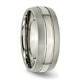 thumbnail image 4 of Chisel Titanium Brushed and Polished 8mm Grooved Band, 4 of 7