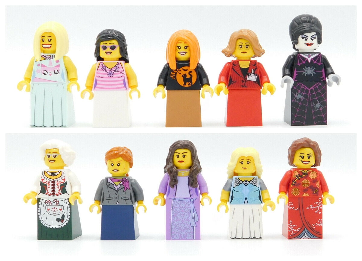 10 LEGO MINIFIGURES FEMALES WITH SKIRTS CITY TOWN RANDOM PICK Walmart.com