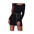 thumbnail image 2 of Femmes Long Pompon Ceinture Ceinture Multicouche Corps Ventre Chaîne pour Robe, Argent Coeur-41inch, 2 of 8