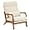 Off-white, variant on High Back Solid Wood Armrest Backrest Iron Frame Bronzing Cloth Indoor Leisure Chair Orange
