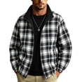 thumbnail image 2 of WIZUTIZ Men's Reversible Jacket Plaid Zip Up Loose Thin Sports Coat Polyester Spandex Waterproof Windproof for Hiking Camping Outdoor Daily Mens Fashion, 2 of 7