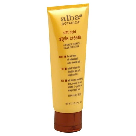 Alba Botanica Soft Hold Style Cream, Fragrance Free, 4 Oz