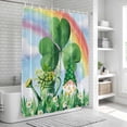 thumbnail image 6 of St Patrick's Day Shower Curtain, Waterproof Shower Curtains for Bathroom, Green Gnomes Shamrock Cloud Plants Rainbow Washable Fabric Bathtub Curtain Set Bath Decor with 12 Hooks Long 72"x84", 6 of 8