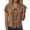 63#Brown, variant on Cotton Linen Shirts Women Peter Pan Collar V Neck Button Down Blouse Tees Short Sleeve Casual Gauze Shirts Tops